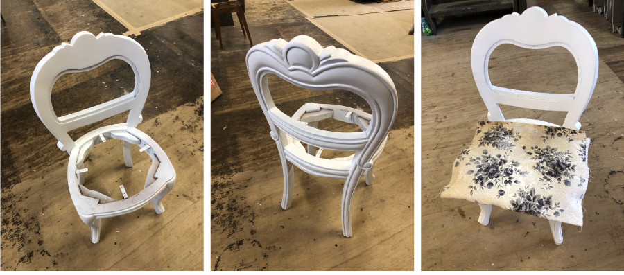 ドレッサー椅子再塗装